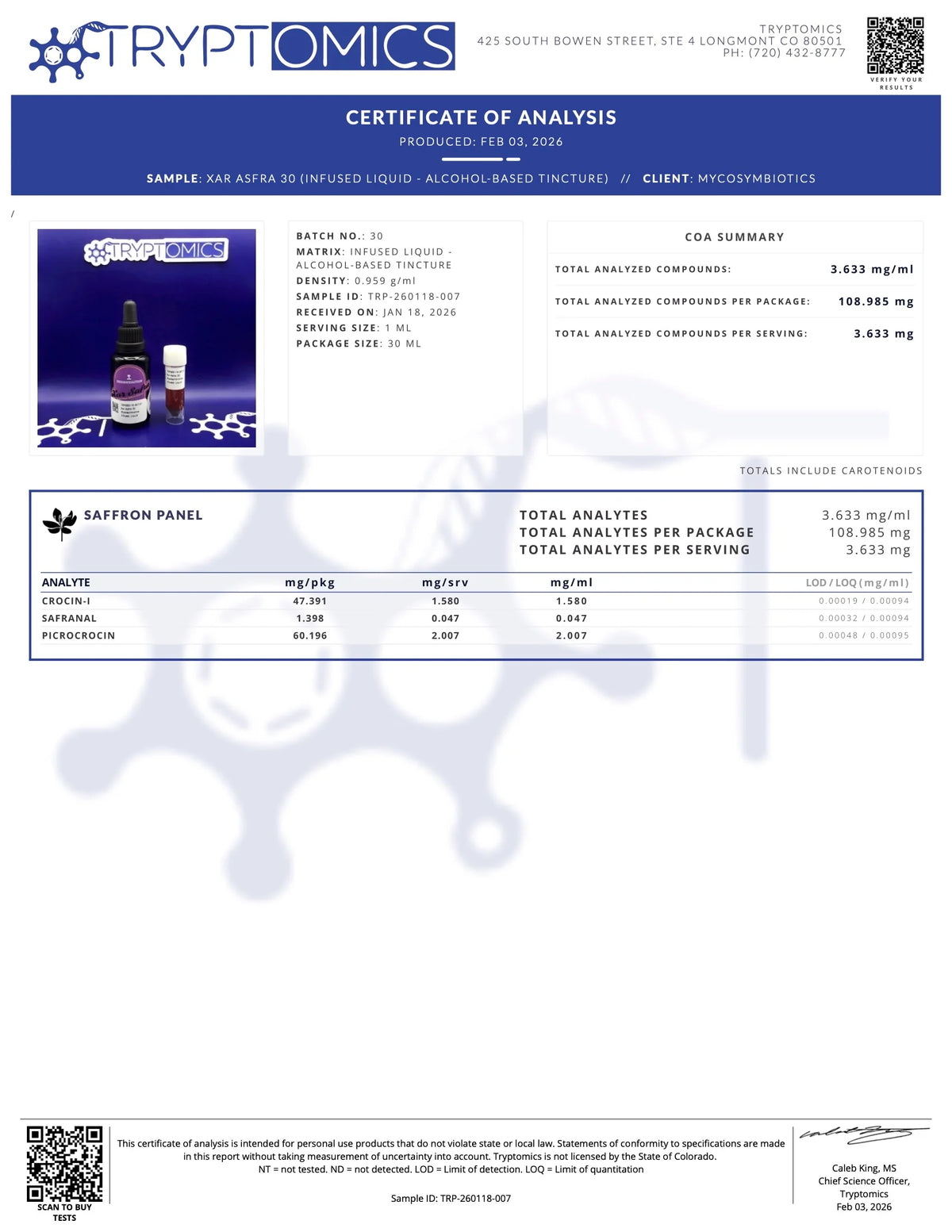Saffron Extract (Xar-Saffra) – Premium ISO Grade I Mood Support (30mL) * Most Potent Saffron Extract *