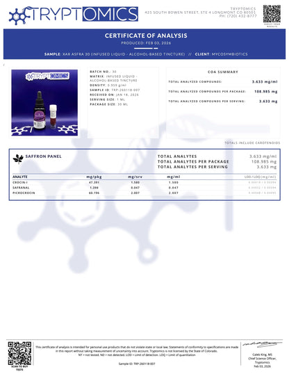 Saffron Extract (Xar-Saffra) – Premium ISO Grade I Mood Support (30mL) * Most Potent Saffron Extract *